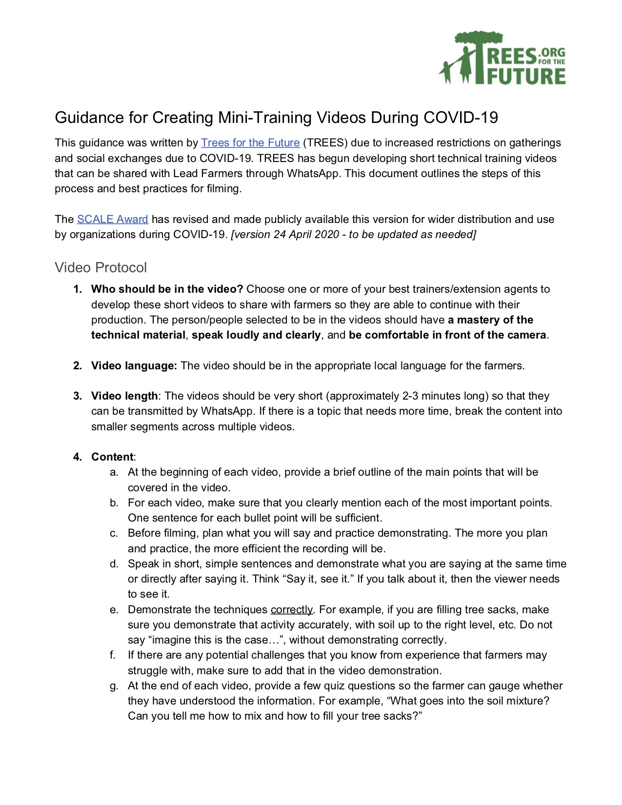 Guidance for Creating Mini-Training Videos During COVID-19