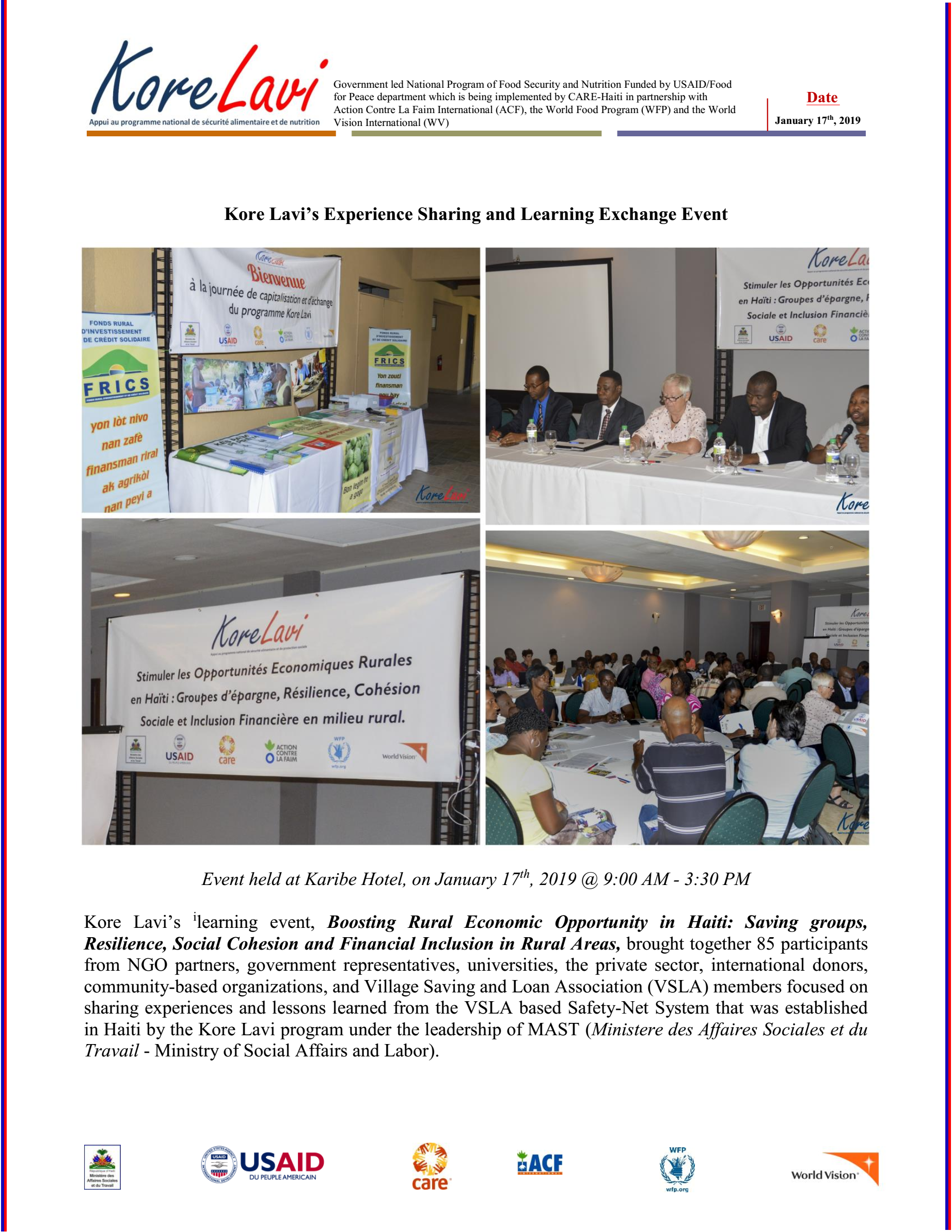 Kore Lavi's Experience Sharing and Learning Exchange Event