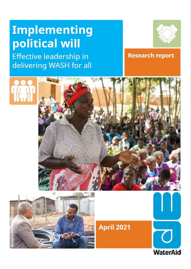 Cover of WaterAid report on Implementing Political Will