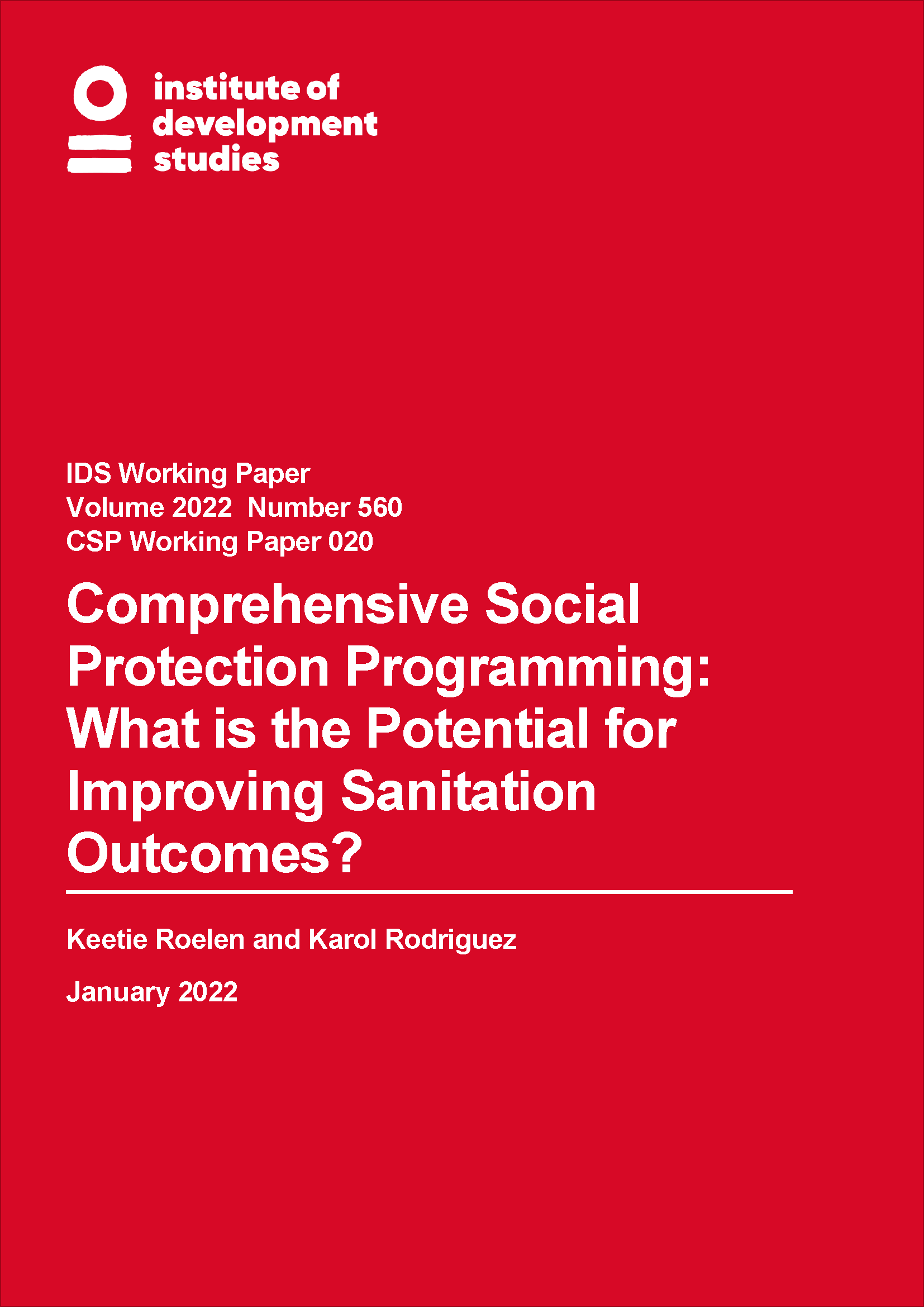 Cover-page for Comprehensive Social Protection Programming: What is the Potential for Improving Sanitation Outcomes?