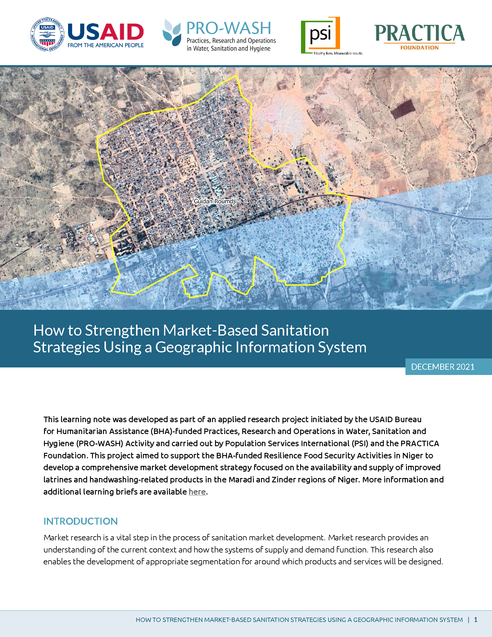 Cover page for How to Strengthen Market-Based Sanitation Strategies Using a Geographic Information System