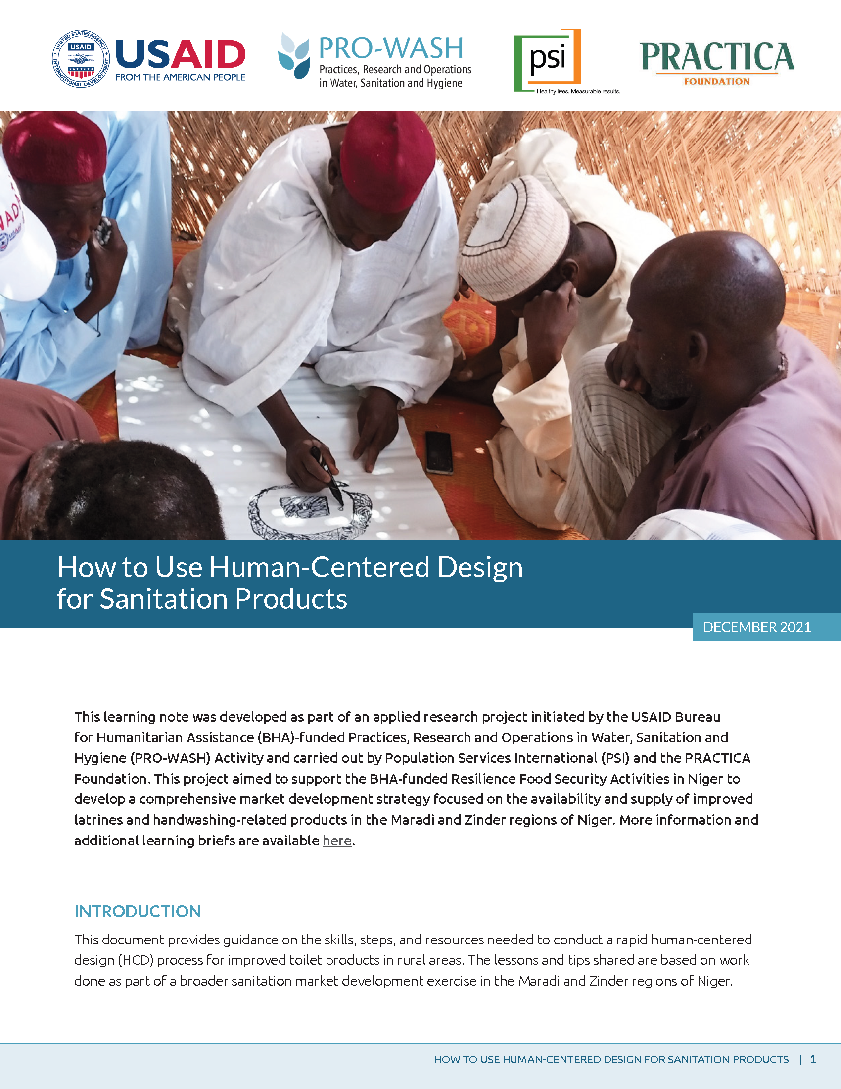 Cover page for How to Use Human-Centered Design for Sanitation Products