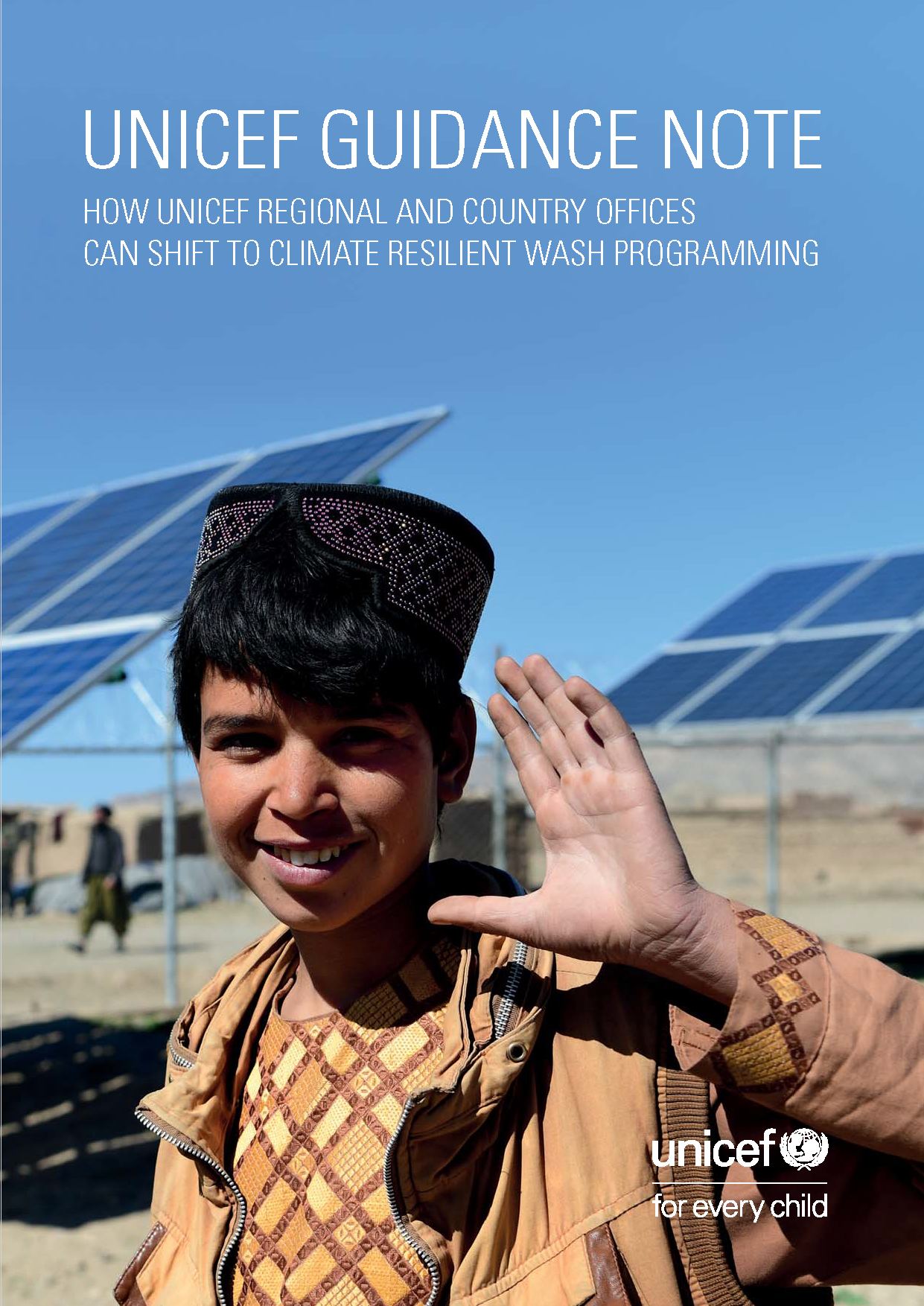Cover page for UNICEF Guidance Note (Climate Resilient WASH)