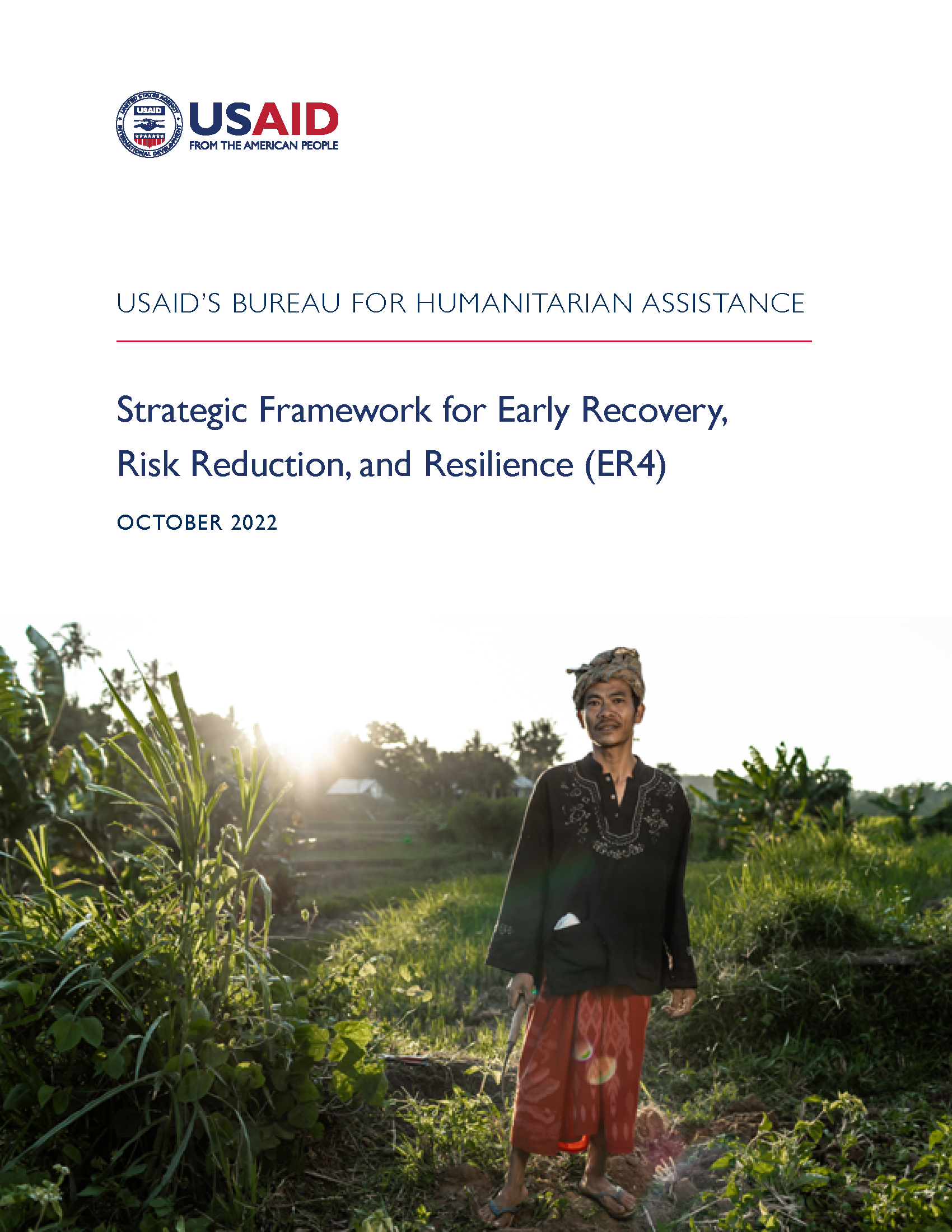 Cover page for Strategic Framework for Early Recovery, Risk Reduction, and Resilience