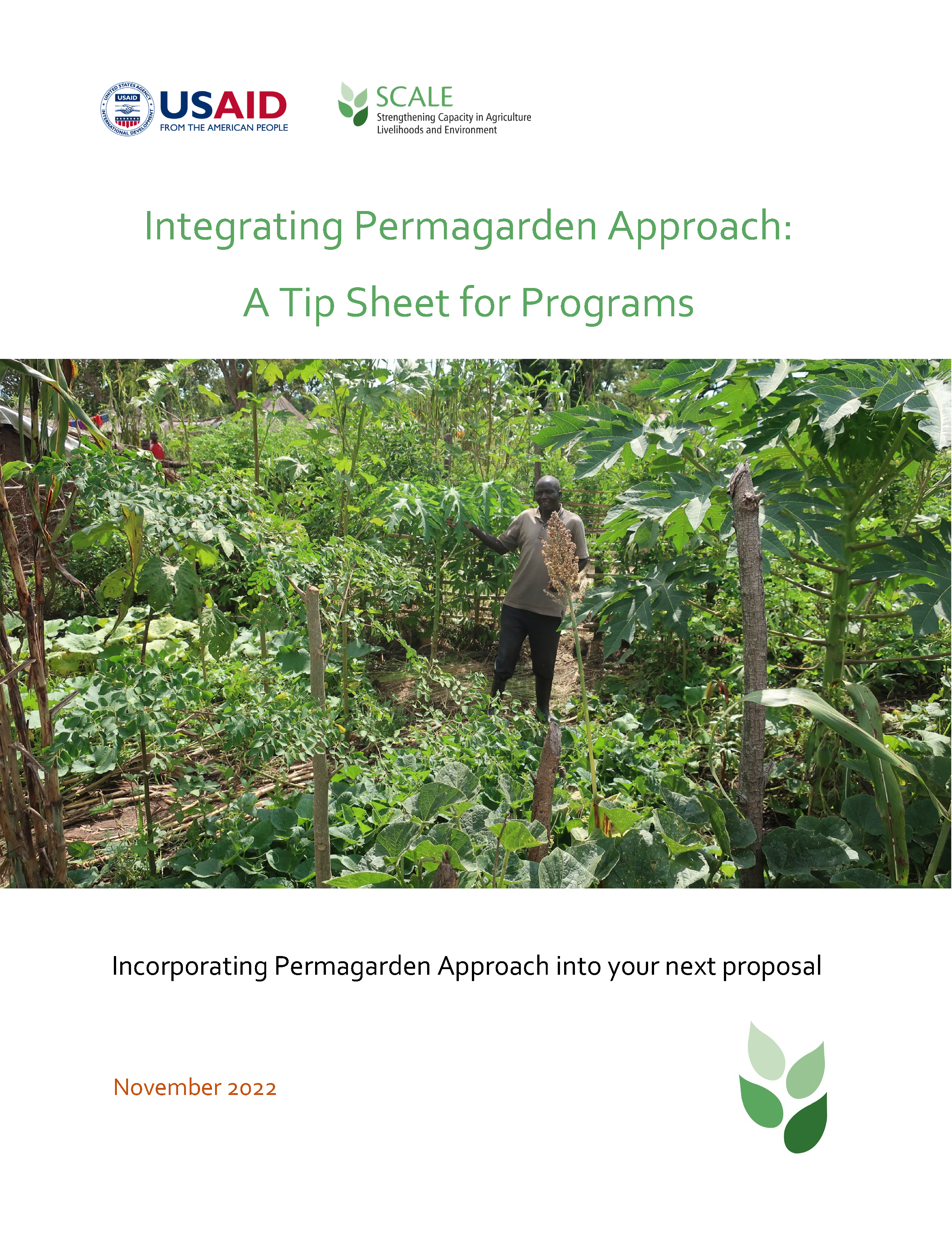Cover page for Integrating Permagarden Approach: A Tip Sheet for Programs