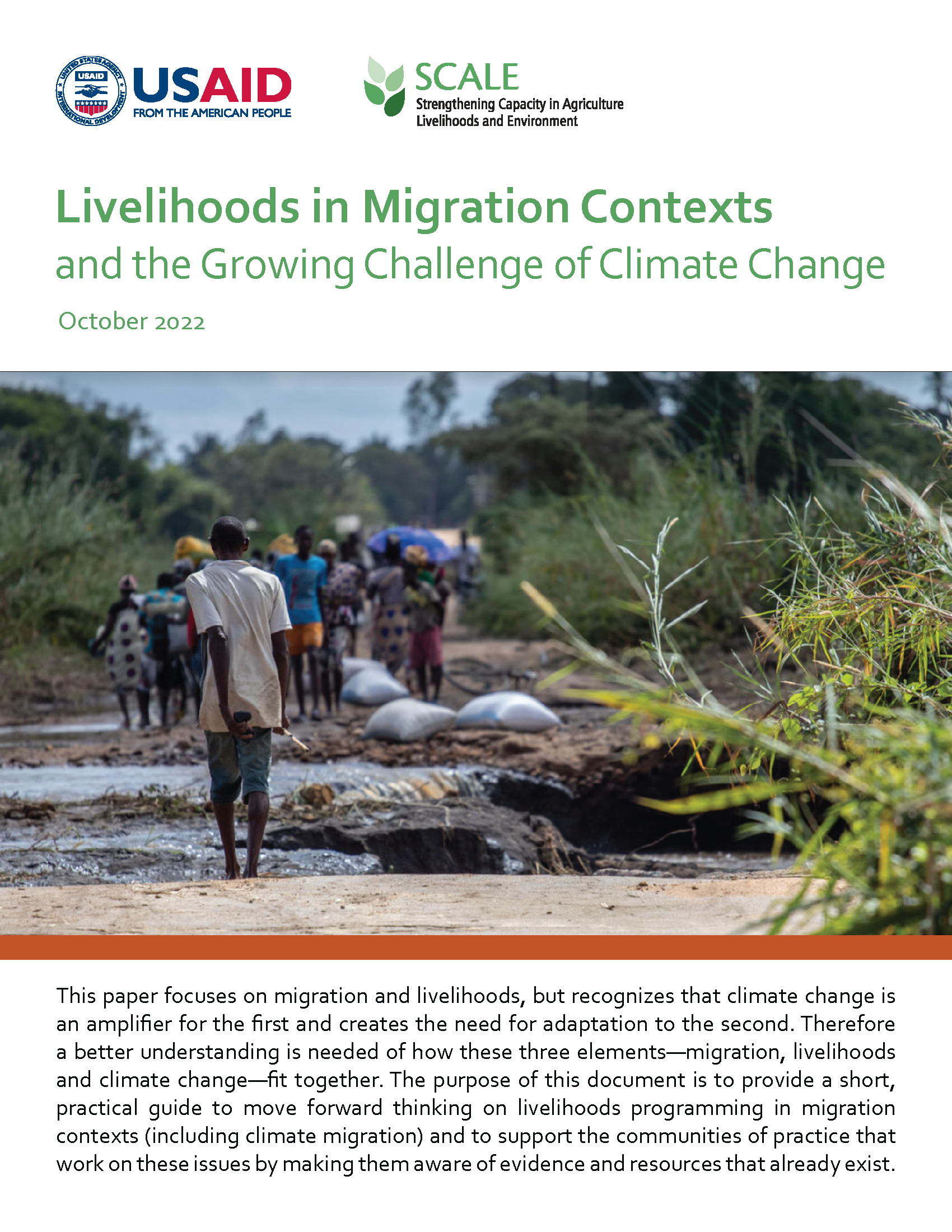 Cover page for Livelihoods in Migration Contexts