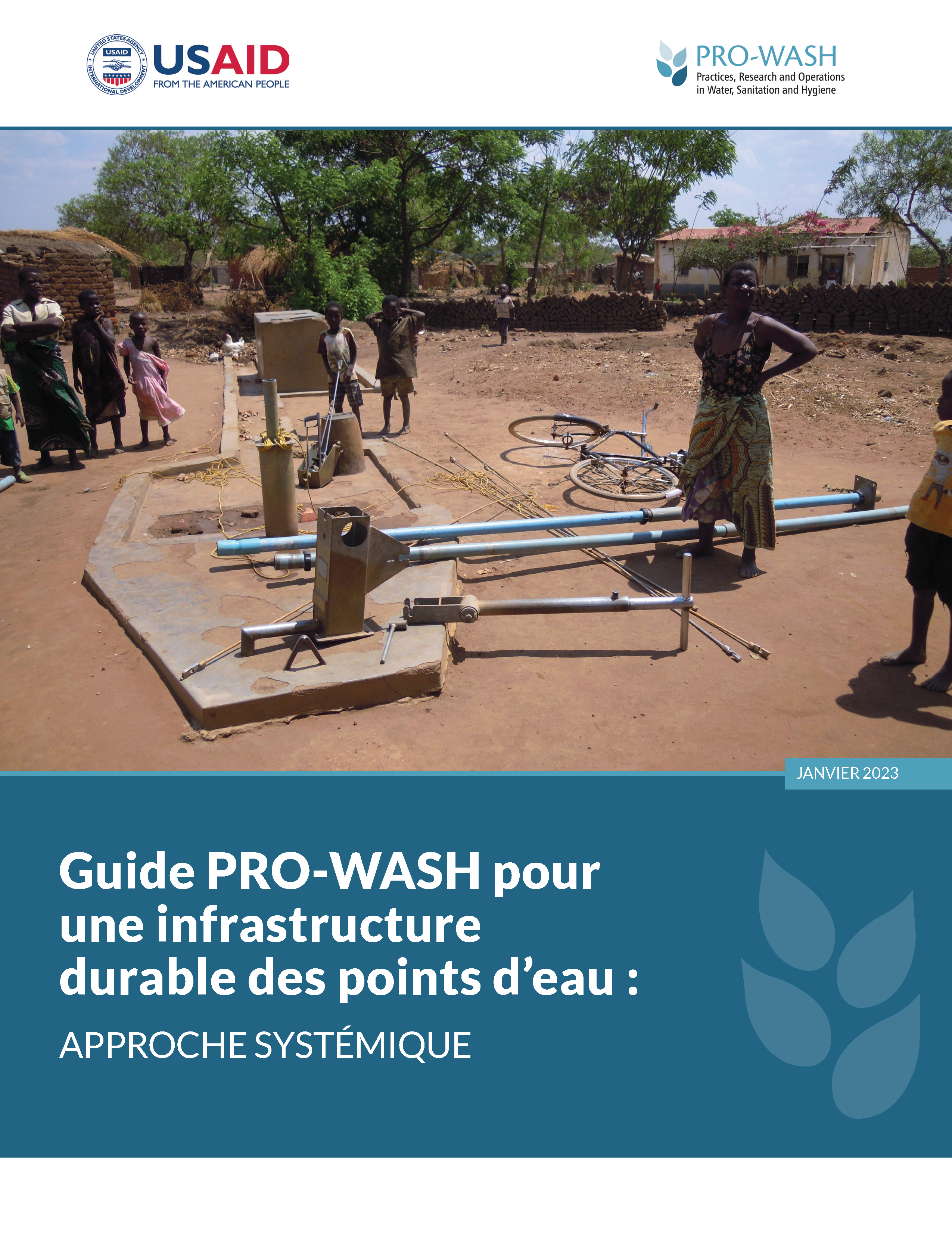 Cover page for Guide PRO-WASH pour une infrastructure durable des points d’eau : approache systématique