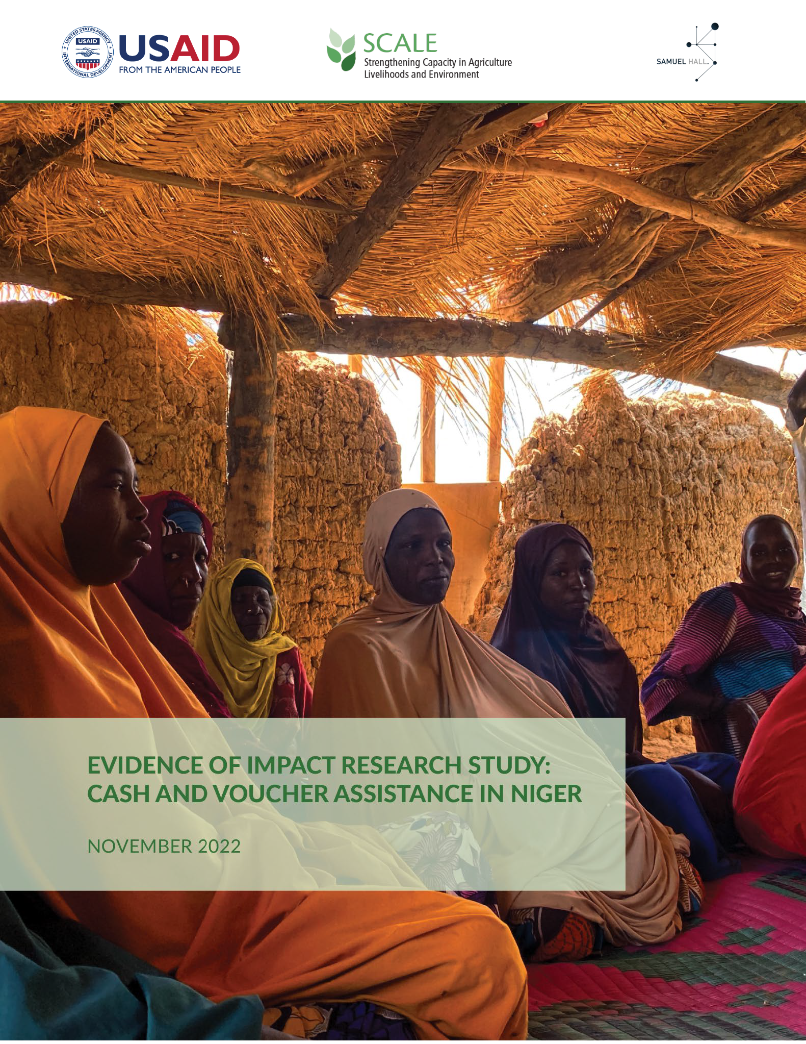 Cover page for Evidence of Impact Research Study: Cash and Voucher Assistance in Niger