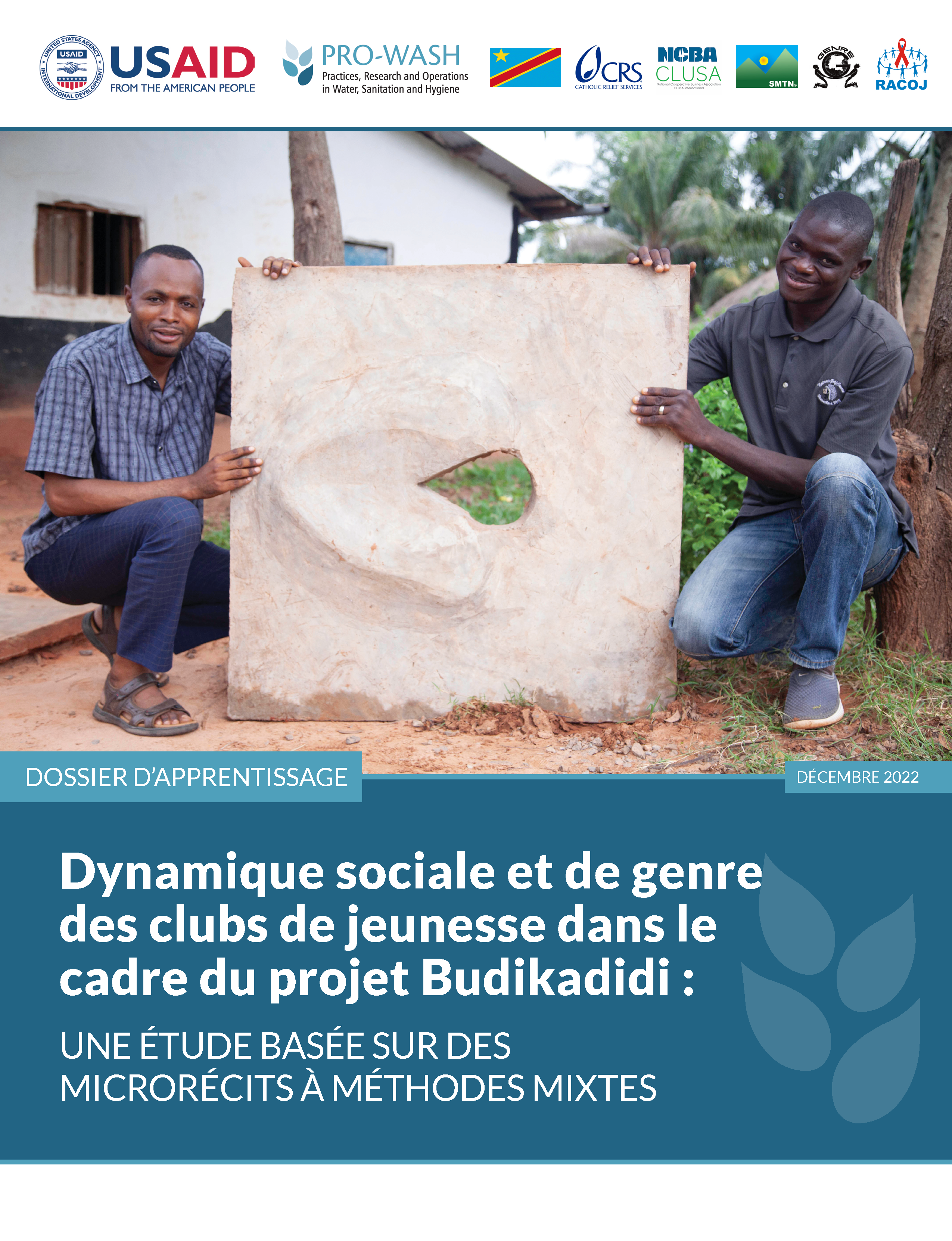 Page de couverture pour Dynamique sociale et de genre des clubs de jeunesse dans le cadre du projet Budikadidi