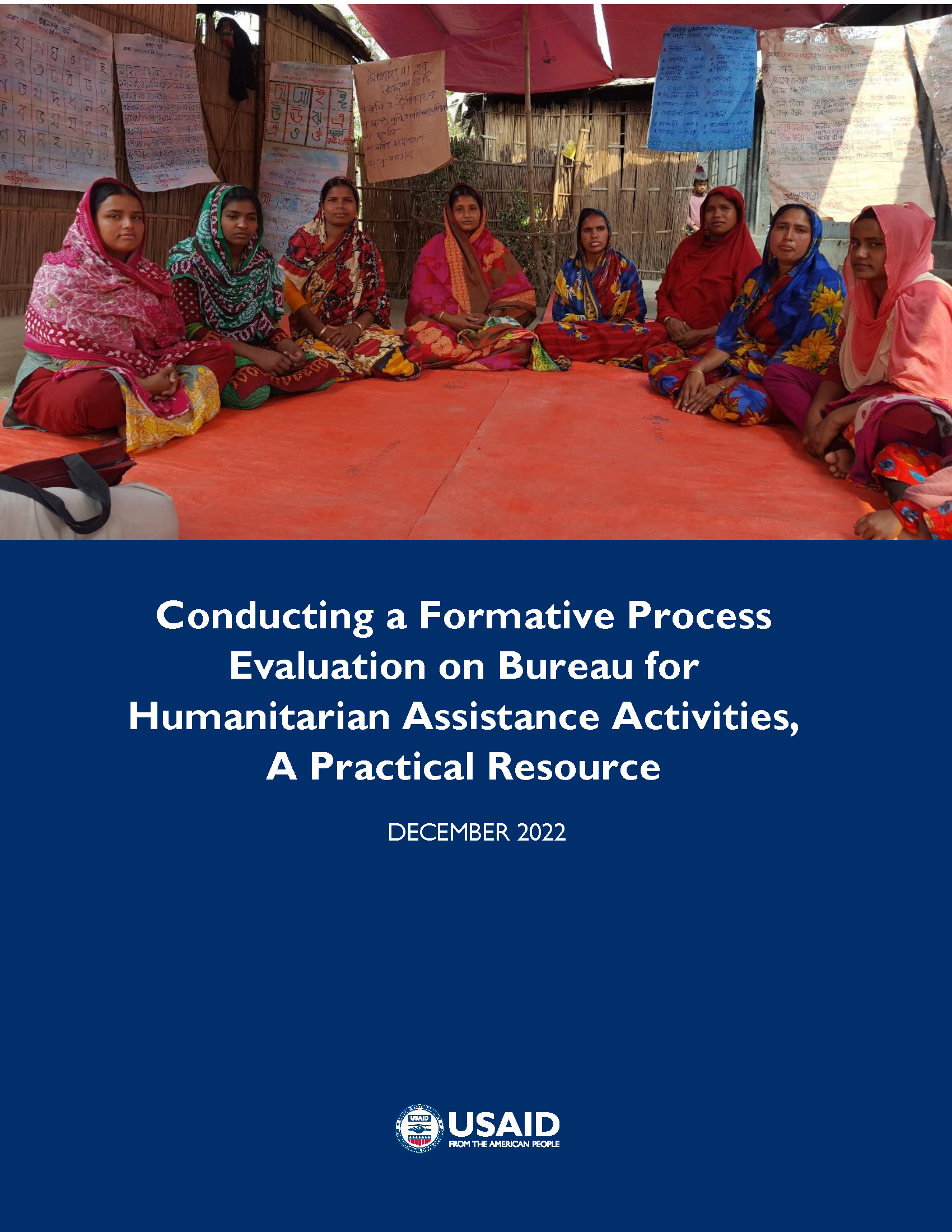 Cover page for Conducting a Formative Process Evaluation on Bureau for Humanitarian Assistance Activities, A Practical Resource
