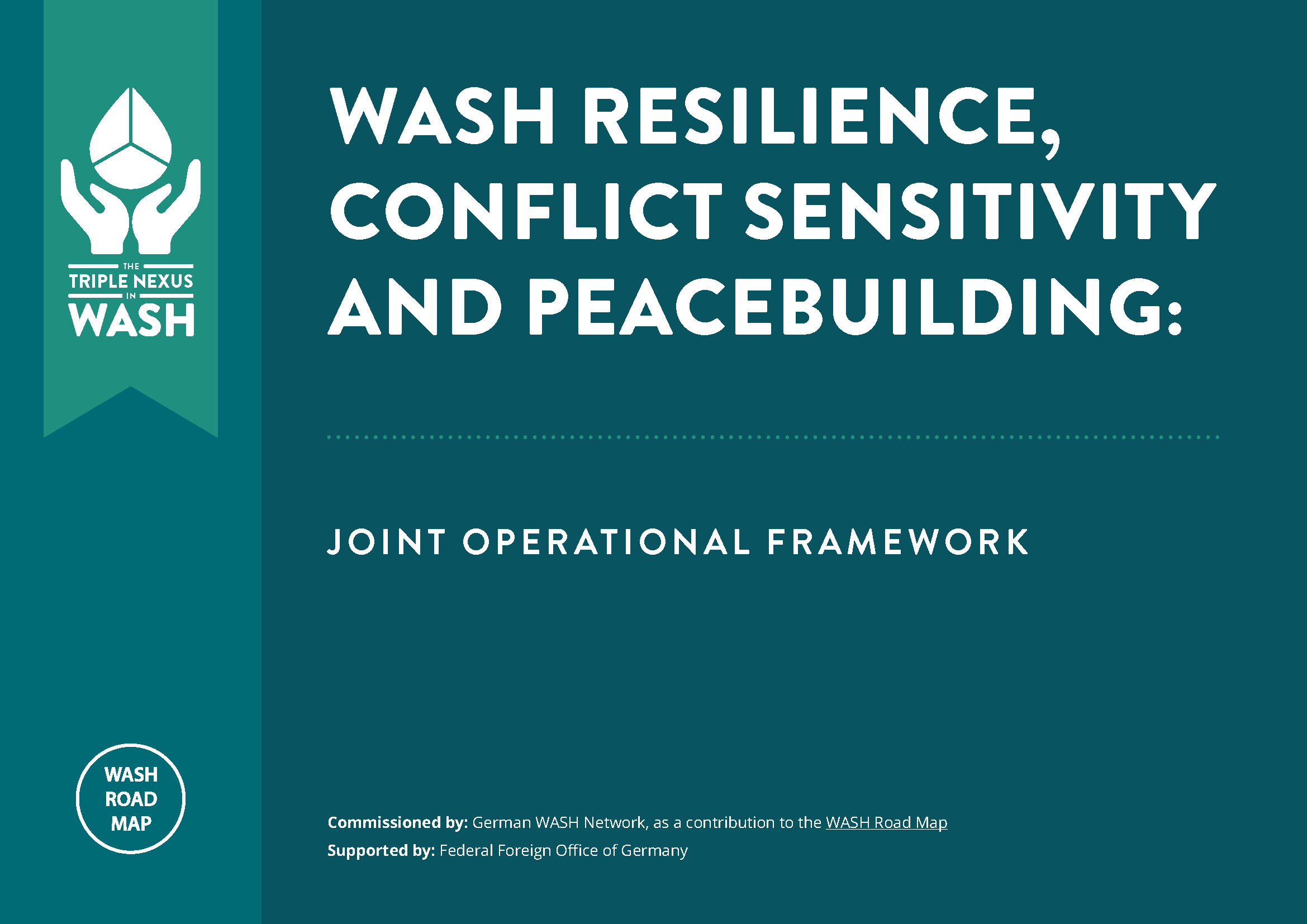 Cover page for WASH Resilience, Conflict Sensitivity, and Peacebuilding: Joint Operational Framework