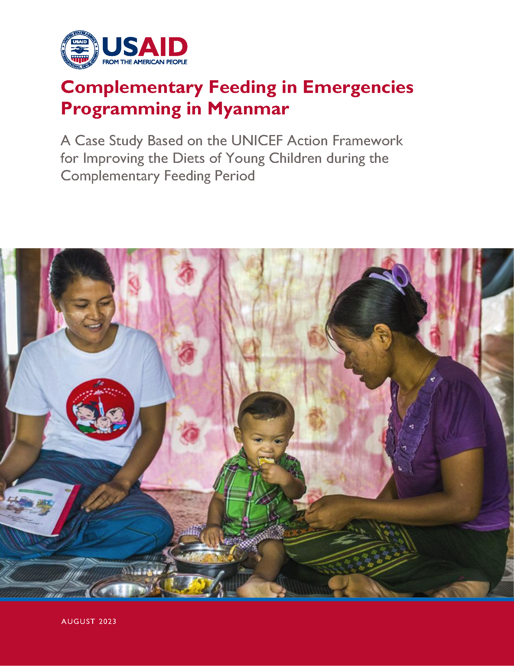 Cover page for Complementary Feeding in Emergencies Programming in Myanmar