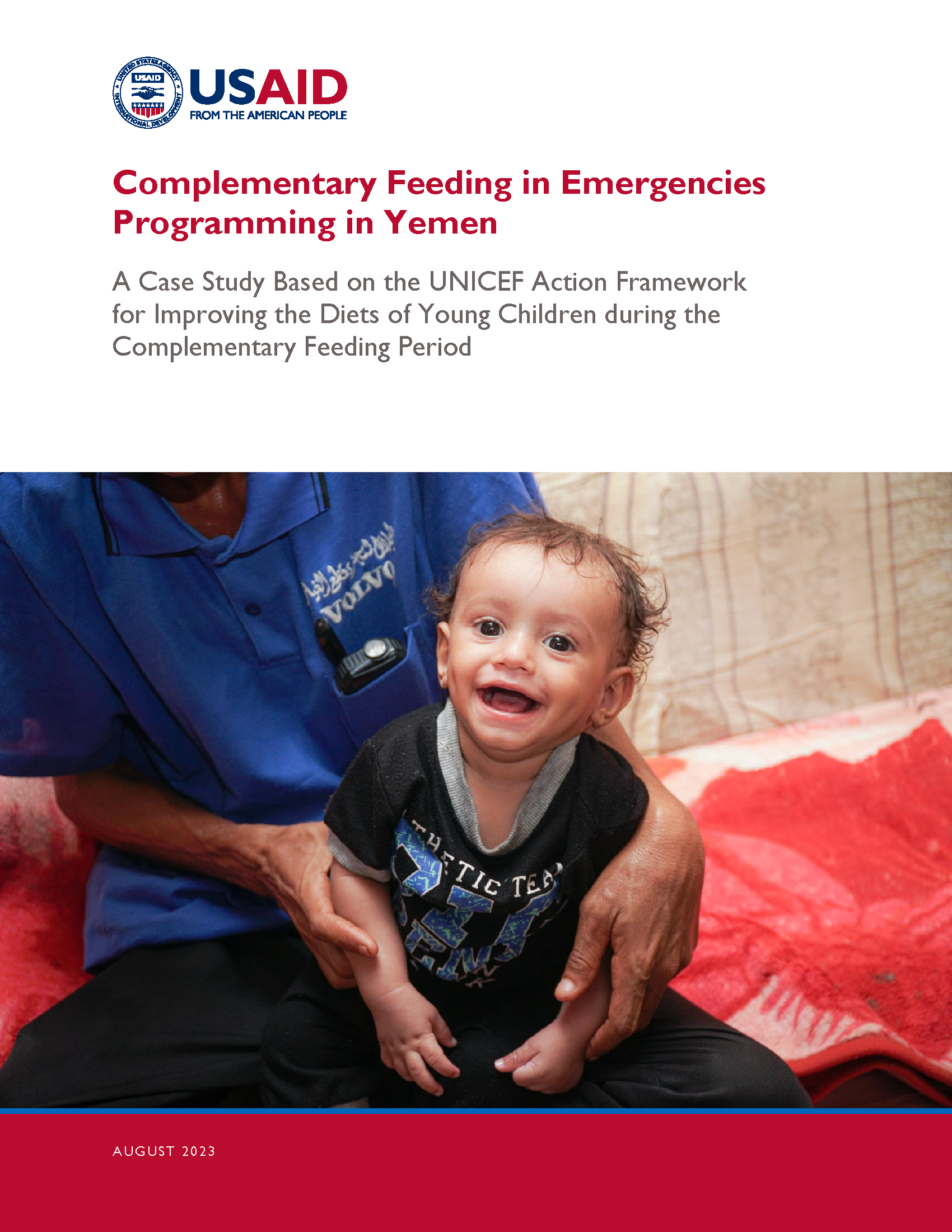 Cover page for Complementary Feeding in Emergencies Programming in Yemen