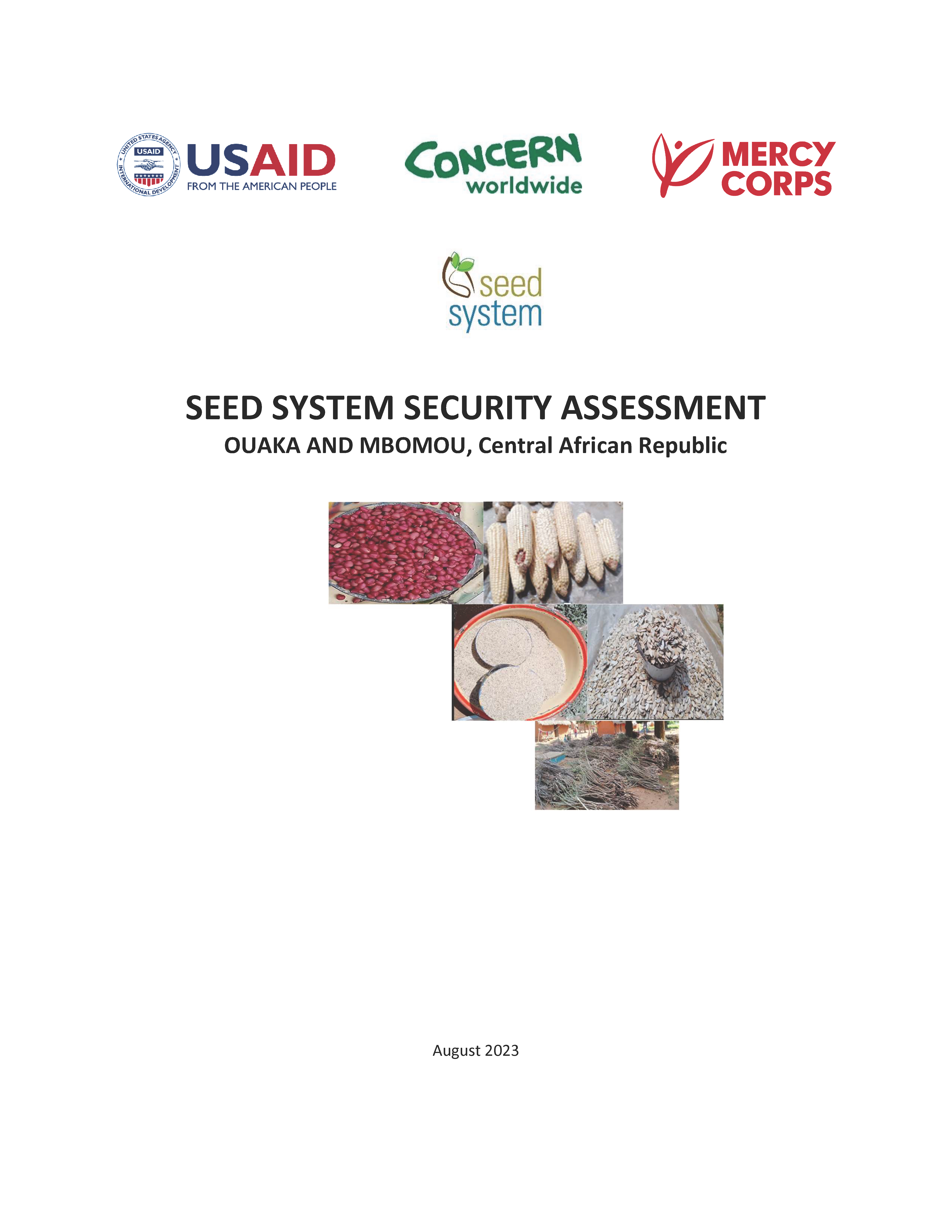 Cover page for Seed System Security Assessment: Ouaka and Mbomou, Central African Republic