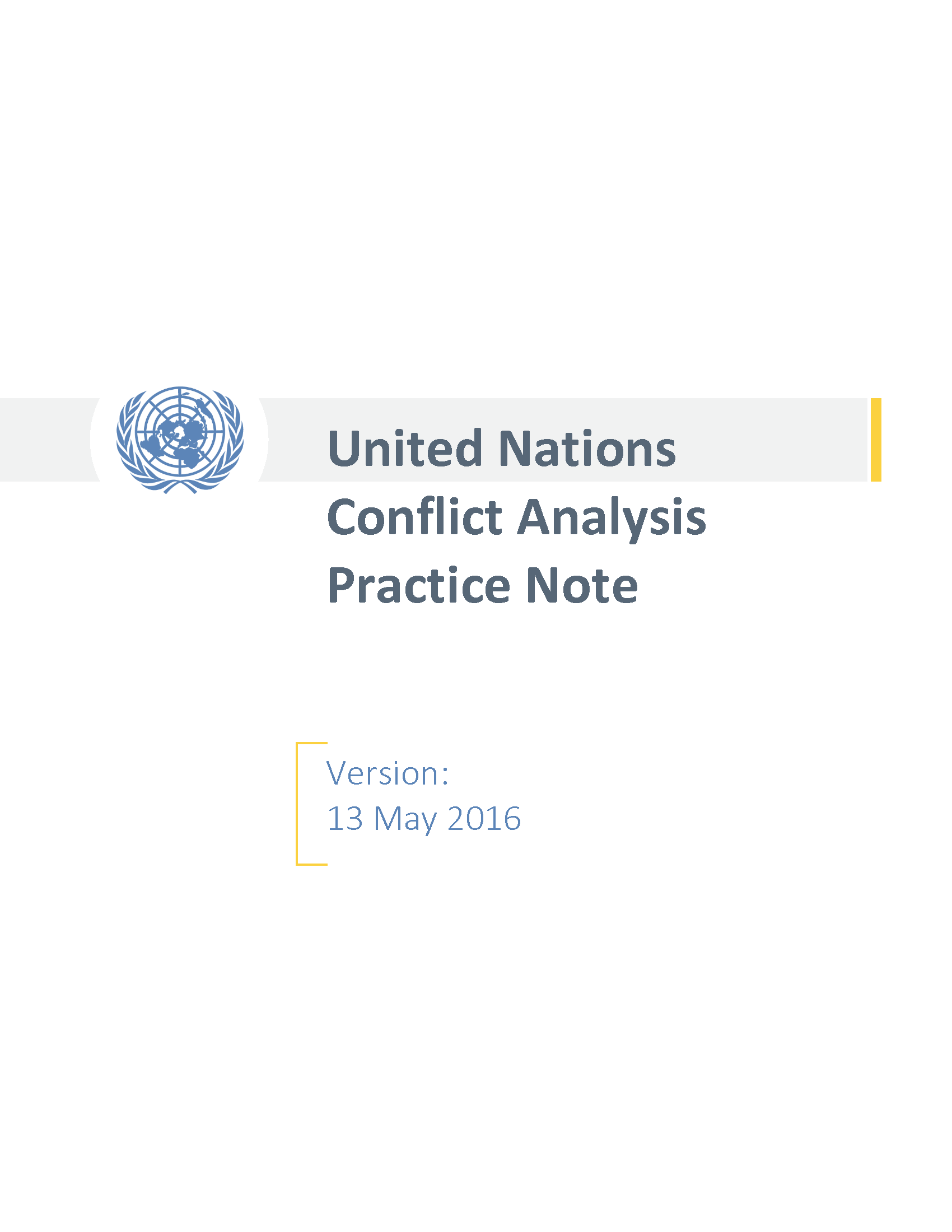 United Nations Conflict Analysis Practice Note