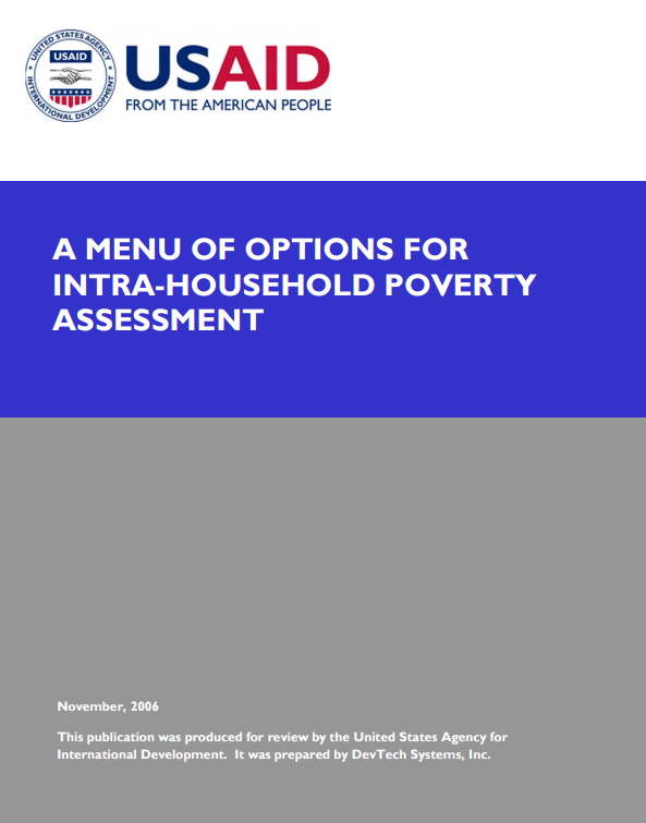 Download Resource: A Menu of Options For Intra-Household Poverty Assessment