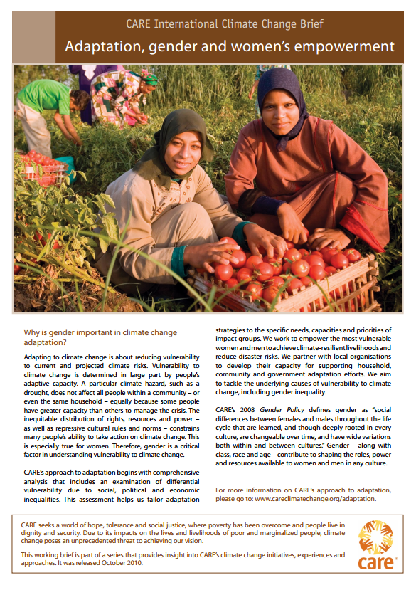 Download Resource: Adaptation, Gender and Women's Empowerment