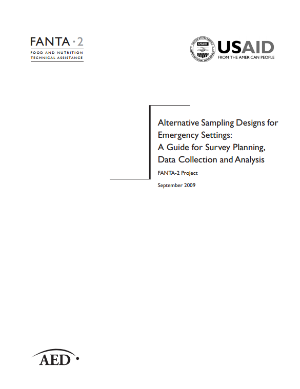Download Resource: Alternative Sampling Designs for Emergency Settings: A Guide for Survey Planning, Data Collection and Analysis