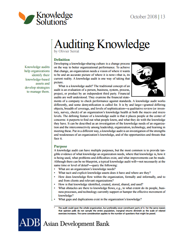 Download Resource: Auditing Knowledge