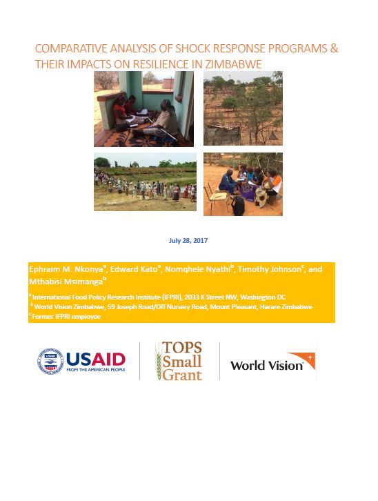 Download Resource: Comparative Analysis of Shock Response Programs & Their Impacts on Resilience in Zimbabwe
