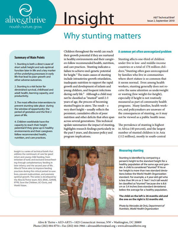 Download Resource: Insight: Why Stunting Matters - A Technical Brief