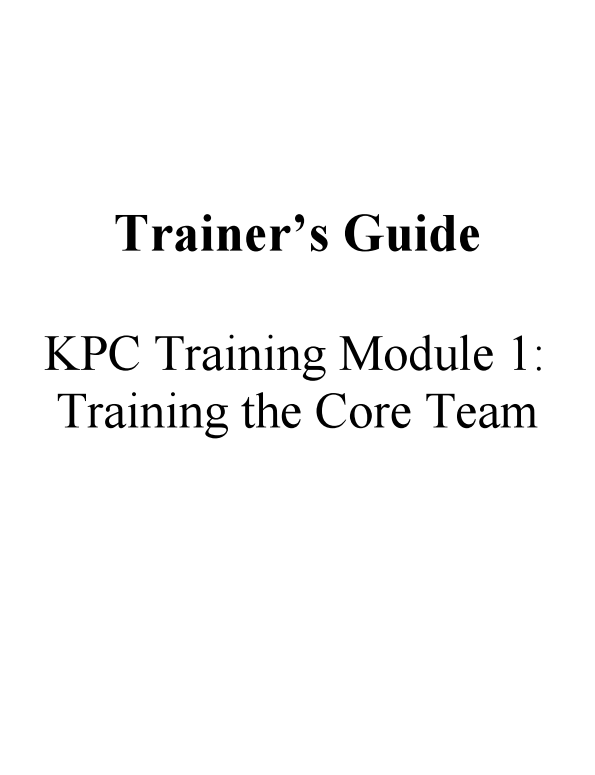 Download Resource: KPC Trainings of Survey Trainers (TOST)
