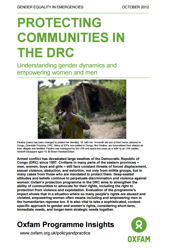Download Resource: Protecting Communities in the DRC: Understanding Gender Dynamics and Empowering Women and Men