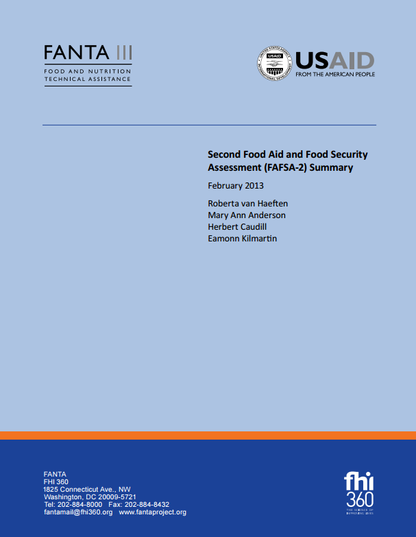 Download Resource: Second Food Aid and Food Security Assessment (FAFSA-2)