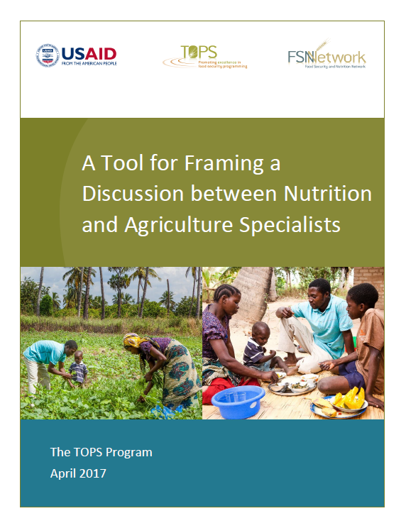 Download Resource: Tool for Framing a Discussion Between Nutrition and Agriculture Specialists