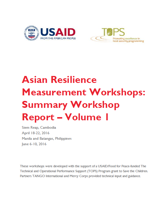 Download Resource: Asian Resilience Measurement Workshops Summary