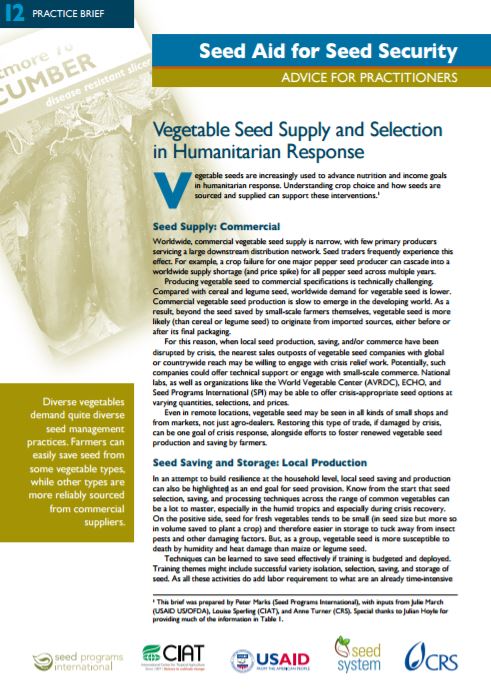 Download Resource: Seed Aid for Seed Security: Advice for Practitioners