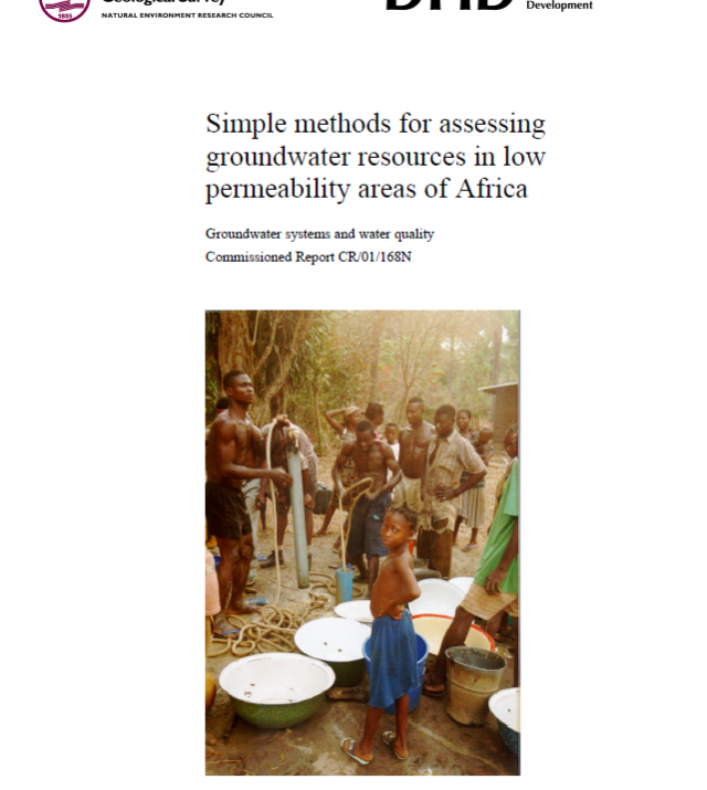 Cover of report on Simple Methods for assessing groundwater resources in low permeability areas of Africa