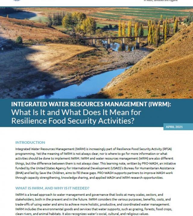 Cover page of IWRM Brief