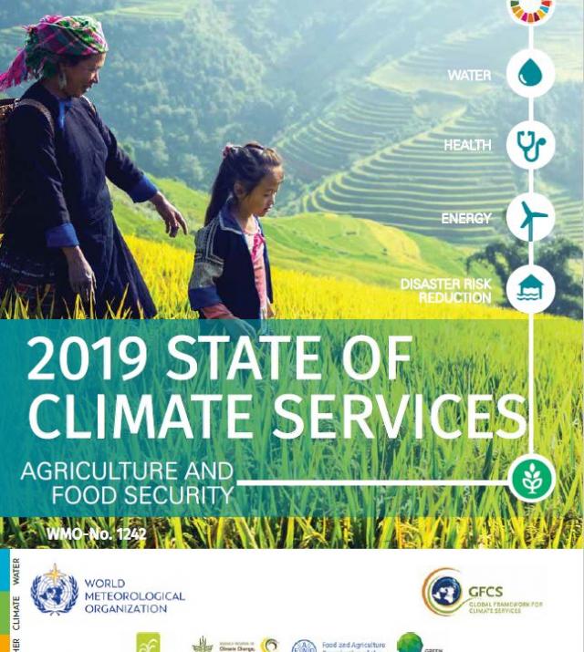 Cover page of 2019 State of Climate Services report