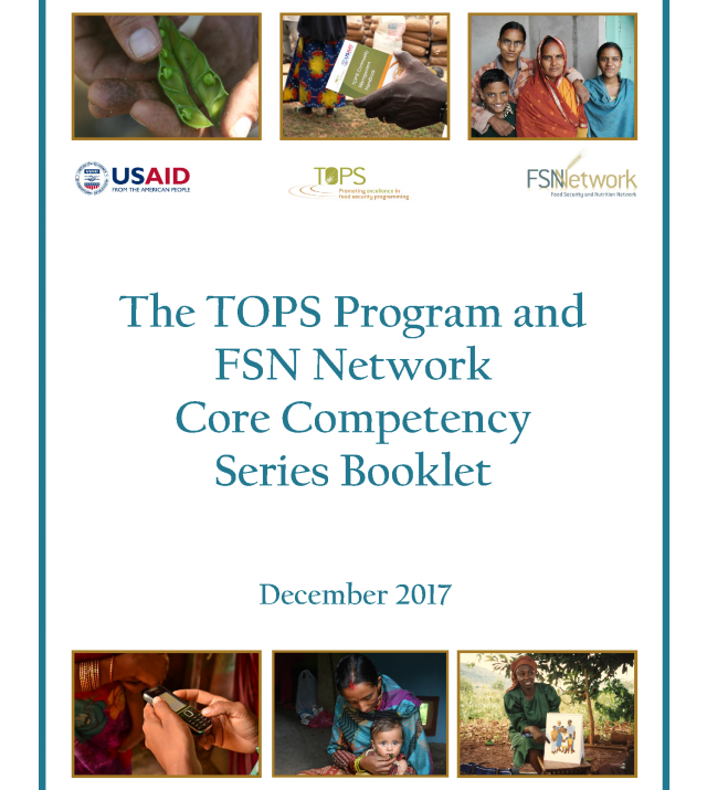 Cover-page for The TOPS Program and FSN Network Core Competency Series Booklet