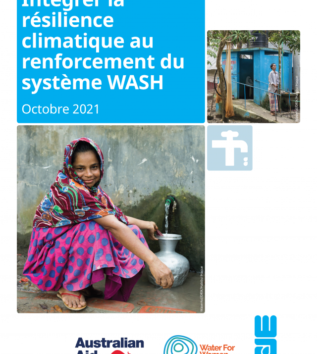 Page de couverture du rapport d'intégrer la résilience climatique au renforcement du système WASH
