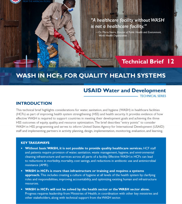 Cover-page for WASH In HCFs For Quality Health Systems