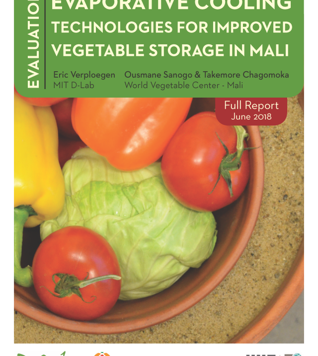 Cover page for Evaluation of Low-Cost Vegetable Cooling and Storage Technologies in Mali