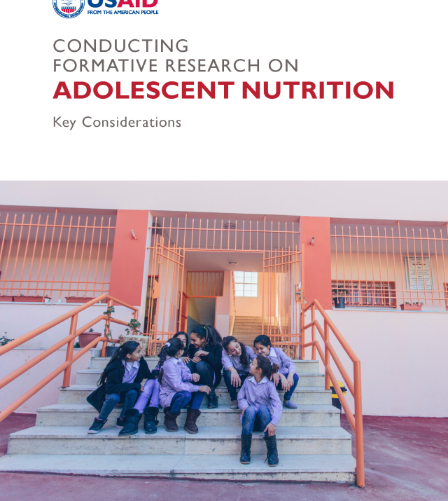 Cover page for Conducting Formative Research on Adolescent Nutrition: Key Considerations