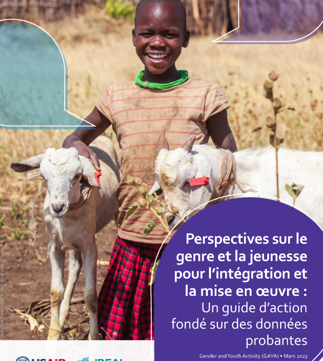 Cover page for Perspectives sur le genre et la jeunesse pour l’intégration et la mise en oeuvre : Un guide d’action fondé sur des données probantes
