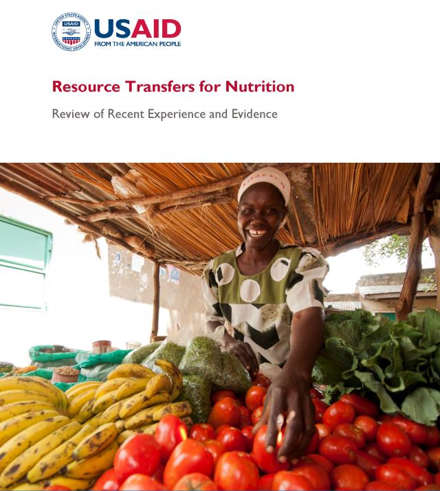 Cover page for Resource Transfers for Nutrition: Review of Recent Experience and Evidence