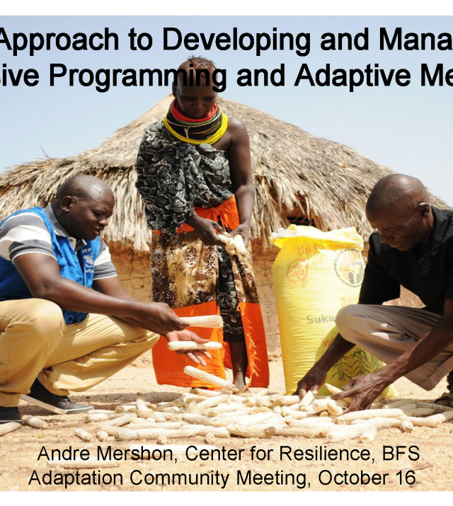 Cover page for USAID's Approach to Developing and Managing Shock Responsive Programming and Adaptive Mechanisms