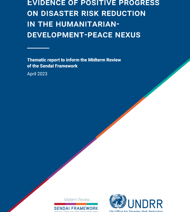 Cover page for Evidence of Positive Progress on Disaster Risk Reduction in the Humanitarian-Development-Peace Nexus