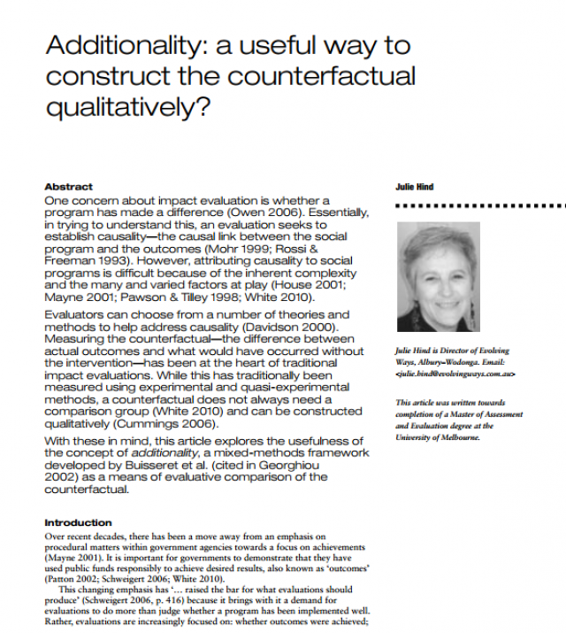 Download Resource: Additionality: A Useful Way to Construct the Counterfactual Qualitatively?