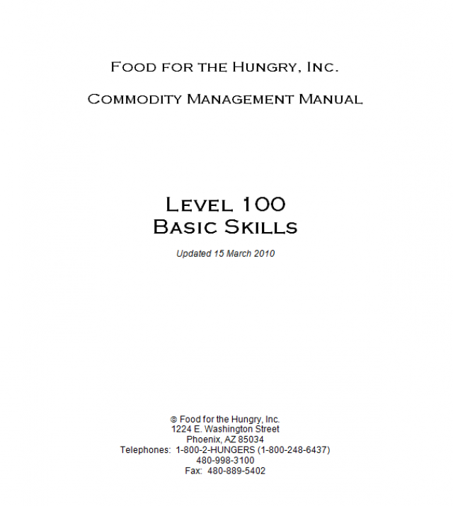 Download Resource: Commodity Management Manuals