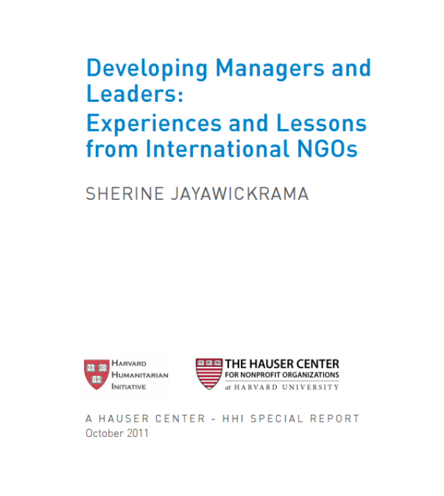 Download Resource: Developing Managers and Leaders:Experiences and Lessons from International NGOs