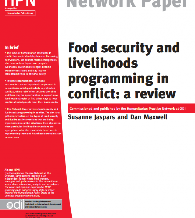 Download Resource: Food Security and Livelihoods Programming in Conflict: A Review