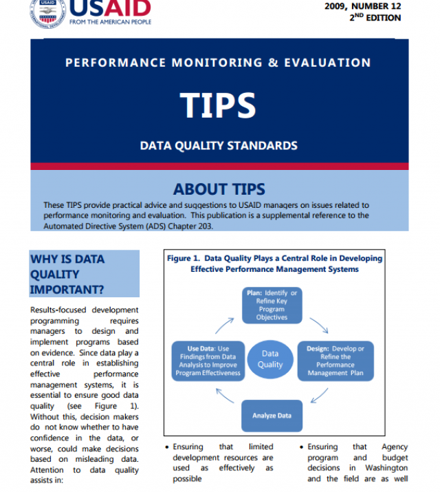 Download Resource: Performance Monitoring and Evaluation TIPS Data Quality Standards