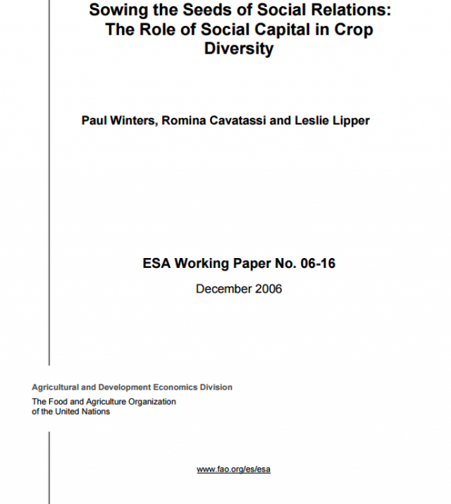 Download Resource: Sowing the Seeds of Social Relations: The Role of Social Capital in Crop Diversity
