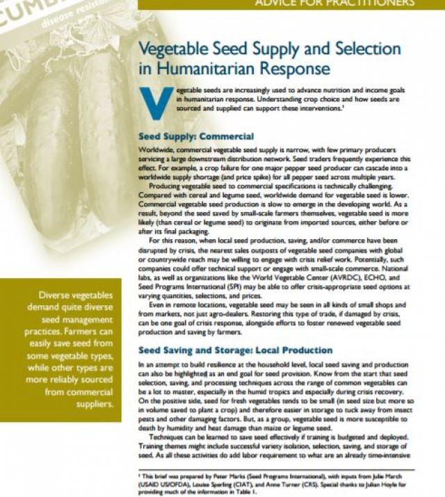 Download Resource: Seed Aid for Seed Security: Advice for Practitioners